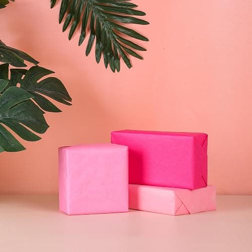90 Sheet Pink Tissue Paper Recyclable Pink Wrapping Paper 14"x20"for Wedding Valentine Mother's Day Birthday DIY Art Craft Party Favor Decoration thumbnail 2