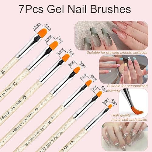 MYR 34Pcs Nail Art Brushes, Nail Art Brush Set, Nail Art Tools, including Nail Design Brushes, Nail Dotting Tool, Nail Drawing Pens, Nail Brush Brackets, Nail Nano Polishing Rubs thumbnail 3