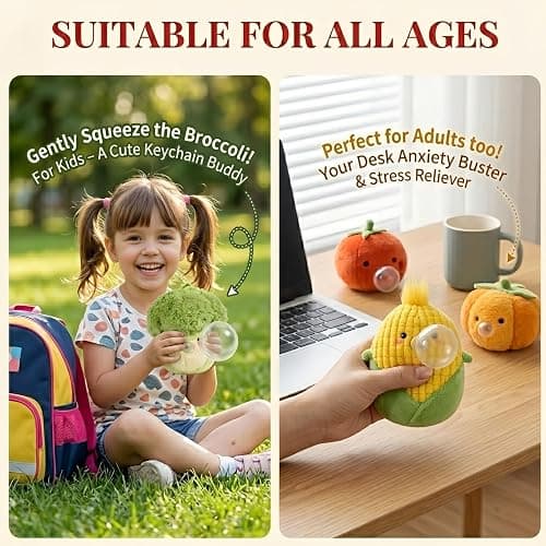 Exrroh 4 Pack Mini Vegetable Plush Toys, Kawaii Stuffed Figures with Pop Out Bubble thumbnail 7