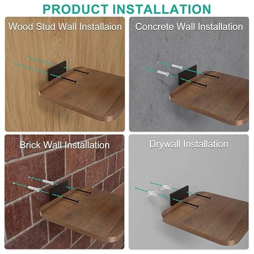 WALI Speaker Wall Mount, Heavy Duty Bookshelf Speaker Floating Wall Shelves, Surround Sound Speakers Stand for Living Room, Home Theater and Gaming Room, Holds up to 55 Lbs, (SWM302), 1 Pair, Wood thumbnail 8