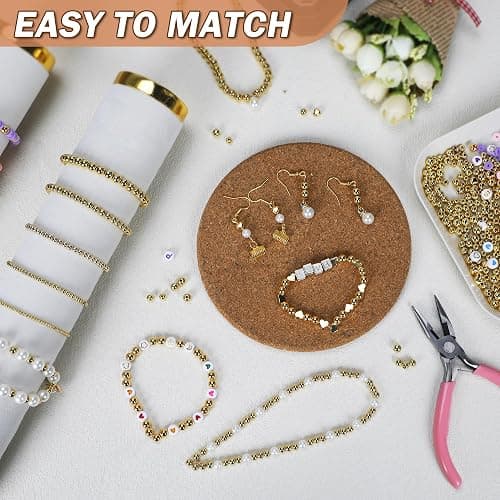 LETORIA 18K 400pcs Mix Gold Filled Beads for Bracelets Seamless 2/3/4/5/6mm 5 Size Gold Spacer Beads Non Tarnish for Jewelry Making Necklaces Earring Pendant Smooth for DIY Craft Making thumbnail 2