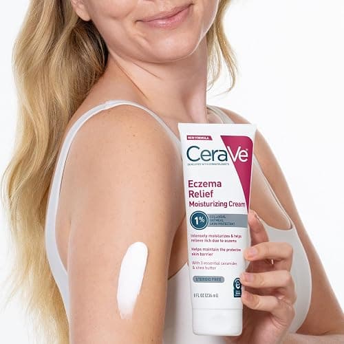 CeraVe Eczema Relief Moisturizing Cream with Colloidal Oatmeal, Shea Butter & Vitamin E For Dry Skin & Itchy Skin Relief, Steroid Free & Paraben Free, 8oz thumbnail 8