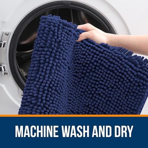 OLANLY Bathroom Rugs 30x20, Extra Soft Absorbent Chenille Bath Rugs, Rubber Backing Quick Dry, Machine Washable Bath Mats for Bathroom Floor, Tub and Shower, Home Decor Accessories, Twilight Sapphire thumbnail 5