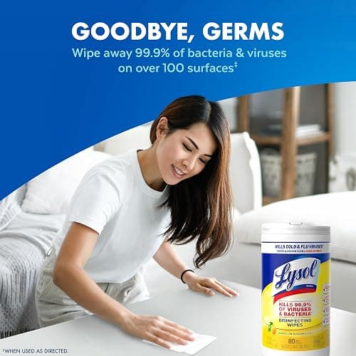 Lysol Disinfectant Wipes, Multi-Surface Antibacterial Cleaning Wipes, For Disinfecting and Cleaning, Lemon and Lime Blossom, 80 Count (Pack of 3) thumbnail 2