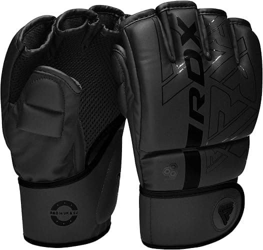 RDX MMA Gloves Grappling Sparring, Pre-Curved Mixed Martial Arts Mitts Men Women Boxing Gloves, Maya Hide Leather Kara Cage Fighting Workout, Combat Sports Training, Muay Thai, Punching Bag Kickboxing thumbnail 8