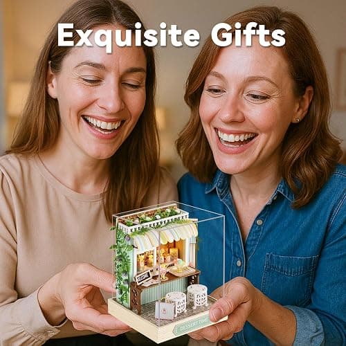 Flever Dollhouse Miniature DIY House Kit Creative Room with Furniture for Romantic Artwork Gift (Dessert Time) thumbnail 6