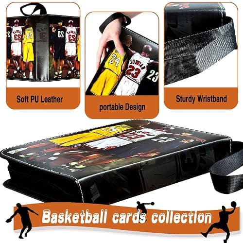 Basketball Card Binder, Trading Card Binder 9 Pocket with 50 Removable Sleeves Fits 900 Sport Cards, 3 Ring Card Holder Binder with Zipper, Collector Storage Album thumbnail 4