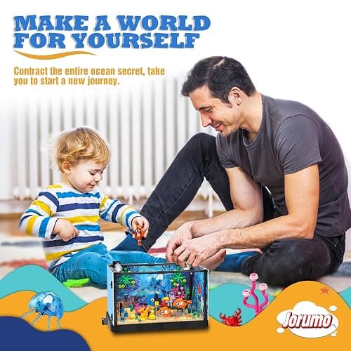 Fish Tank Building Block, Lighting Aquarium Building Sets for Adults and Kids Including Ocean Jellyfish, Dolphin, Turtle, Crab, Animal Building Toys for Boys Age 8-12, 725pcs thumbnail 6