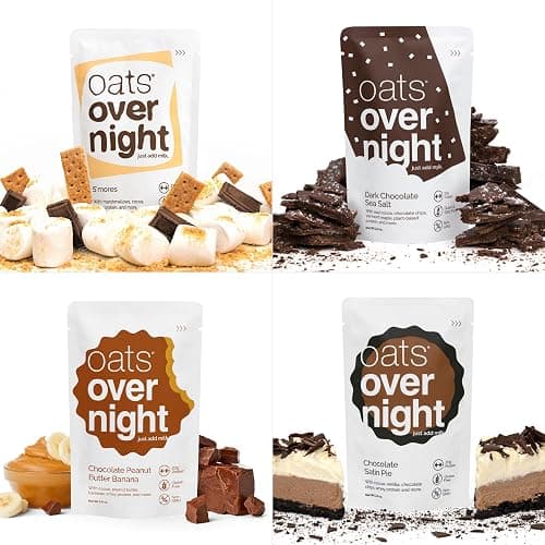 Oats Overnight Chocolate Variety Pack - High Protein, High Fiber Breakfast Protein Shake - Gluten Free Oatmeal, Non GMO High Protein Oatmeal - Smores, Dark Chocolate Sea Salt & More Flavors (8 Pack) thumbnail 7