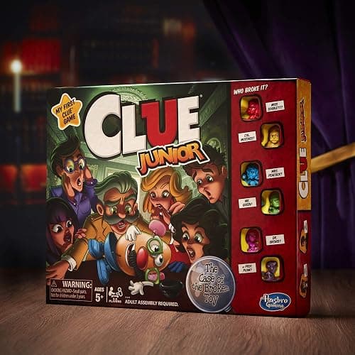Hasbro Gaming Clue Junior Board Game for Kids Ages 5 and Up, Case of The Broken Toy, Classic Mystery Game for 2-6 Players thumbnail 13