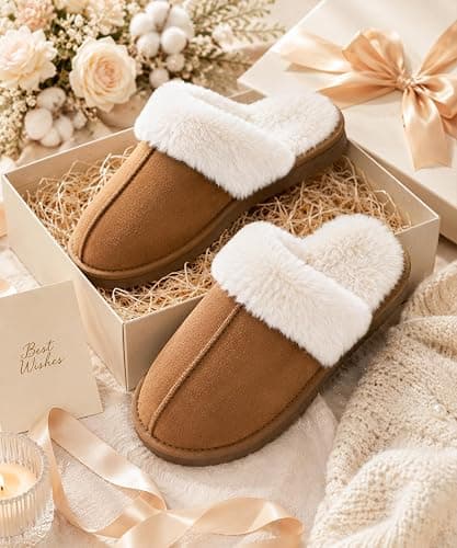 Litfun Fuzzy Memory Foam Slippers for Women Indoor Outdoor House Shoes | Fluffy Plush Lining, Non-slip Hard Sole, Faux Suede, Cozy and Warm, Cushioned, Slip On, Winter, Style, Machine Washable thumbnail 8