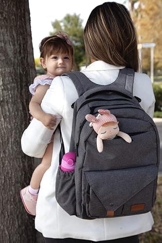 Primo Passi Baby Diaper Bag Travel Backpack with Insulated Pockets, Wipes Case, Changing Pad, and Stroller Straps (Pertutti) thumbnail 2