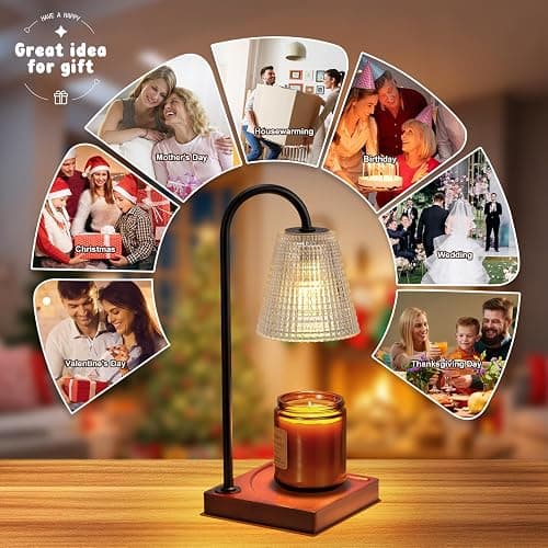 Hong-in Candle Warmer Lamp with Timer-Dimmable Black Candle Warmer,New Mom Gifts,House Warming Gifts New Home Bedroom Decor,Wax Warmer for Scented Wax Jar Candles thumbnail 6