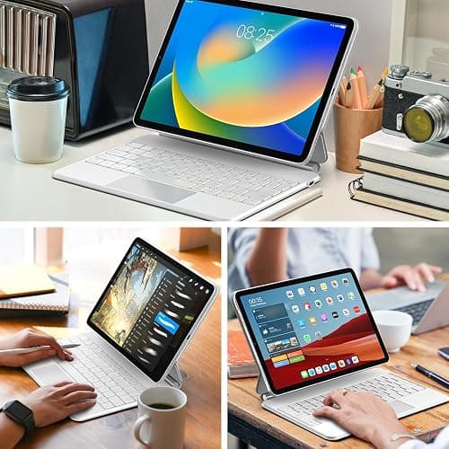 runelk Keyboard Case Compatible with iPad 10th Generation 2022 - Keyboard Case with Multi-Touch Trackpad for iPad 10.9" 10th Gen–Wireless Tablet Keyboard Case with touchpad - White thumbnail 6