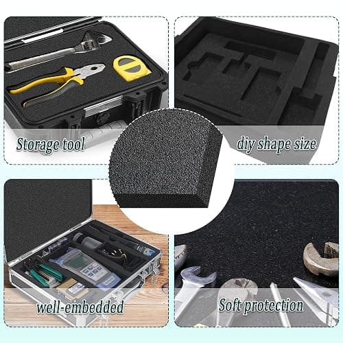 4 PCS Black Foam Padding- 16x12x1 Inch Polyurethane High Density Foam Cuttable Black Sheet Pad Cushioning Inserts for Packing Cases and Crafts thumbnail 6