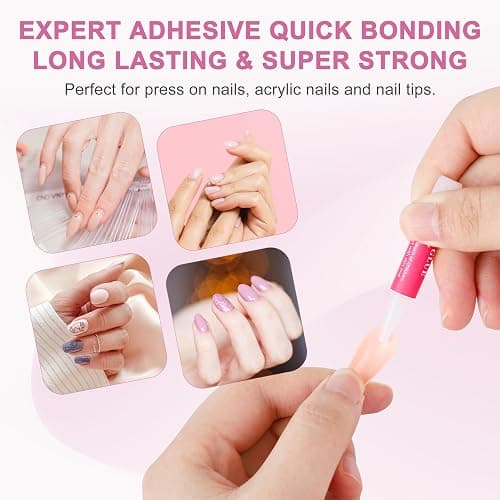 Tiphulan Nail Glue for Nail Tips - 20PCS Strong Long Lasting Nail Glue for Press on Nails, Super Good Holding Fake Nails Glue Bulk Pack, Professional Adhesive Bond Nail Glue for Acrylic Nails, 2g/pcs thumbnail 5