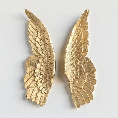 Near and Deer Mini Angel Wing Wall Art (Gold) - Image 1