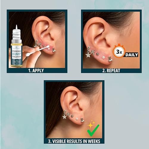 NOVEHA Piercing Bump Solution 20ml for Keloid Reduction | Soothing Solution Tea Tree Oil Formula for Scars & Keloid Bump Removal | Safe & Natural Piercing Aftercare Skin Recovery for Face & Body thumbnail 5