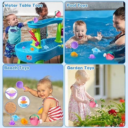 Baby Bath Toys for Kids Ages 1-3 5 PCS Toddler Bath Toys Mold Free for 2-4 Bathtub Sand Beach Pool Water Toddler Toys & Christmas Birthday Gifts (Color Random) thumbnail 6