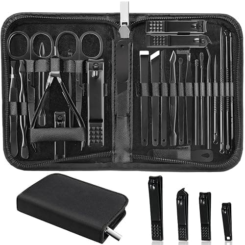 MINKINH Manicure Set Professional Nail Clipper Kit-26 Pieces Stainless Steel Manicure Kit,Nail Care Tools with Luxurious Travel Case Nail Grooming Kit Present for Men Husband Boyfriend Parent - Image 1