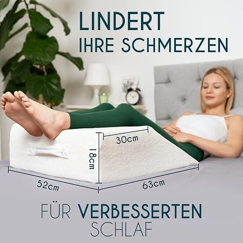 Dreamzie Ergonomisches Venenkissen Beinhochlagerungskissen Made in EU und Oeko TEX - Beinkissen Memory-Schaum - Beinauflage Atmungsaktiv Waschbar Hypoallergen thumbnail 2