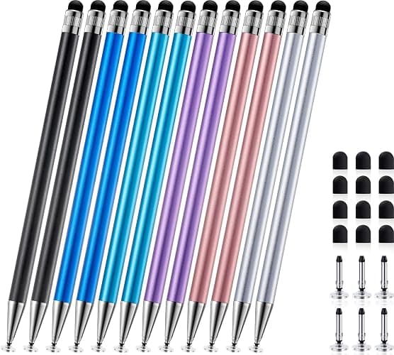 ChaoQ 2-in-1 Stylus Pen for Touchscreen, 12pcs High Sensitivity and Precision Stylus Pens for iPad iPhone Android Suitable for All Touch Screens - Image 1