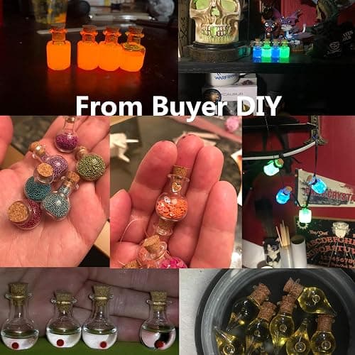 SHAOTONG 2ml Small Mini Glass Bottles Jars with Cork Stoppers.Wishing bottle drifting bottle wedding party DIY Etc. (D-20Pcs) thumbnail 7