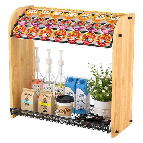 K Cup Holder Coffee Pod Organizer for Coffee Bar Accessories, K Cup Holders for Counter, Large Capacity K Cups Holder, Easy Assembly Coffee Station Organizer for Countertop (28 Coffee Pods At Least) thumbnail 9