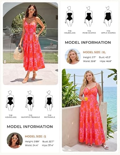 GRACE KARIN 2026 Women's Spaghetti Strap Resort Wear, Summer Beach Maxi Sundress, Floral Vacation Dresses with Pockets thumbnail 3