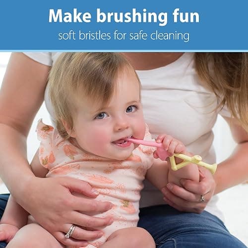 Dr. Brown's Baby and Toddler Toothbrush, Flamingo 1-Pack, 1-4 Years thumbnail 3