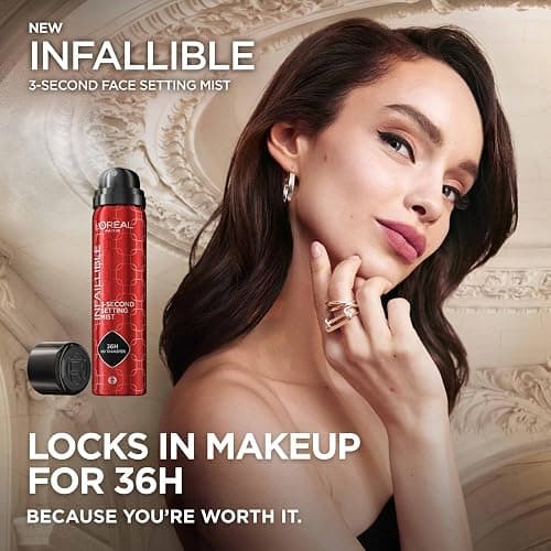 L’Oréal Paris Infallible 3-Second Makeup Setting Spray, Microfine Mist for up to 36H Wear, Lightweight, Transfer Proof, Waterproof, Dries in 3 seconds, 75ml thumbnail 3