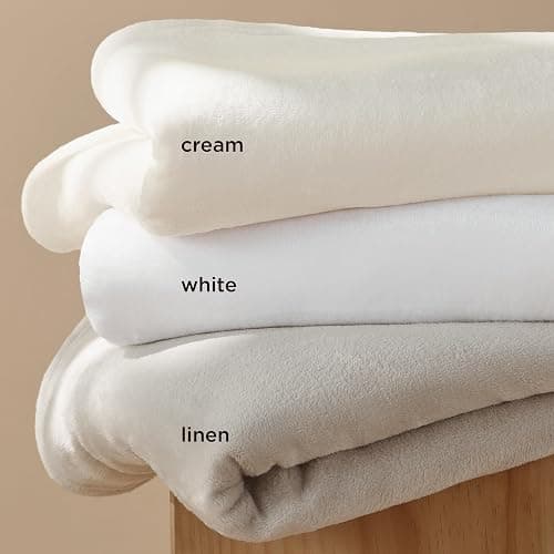 Bedsure Blankets for Bed Queen Size - Fleece Cozy Soft Blanket for Women, Lightweight Fuzzy Flannel Throw for All Seasons, Linen, 90x90 inches thumbnail 5