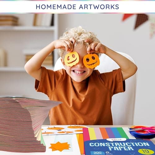 Alitte Construction Paper Assorted Colors - (300 Sheets, 9x12), Craft Paper, 10 Bright Colors - Bulk Pack Arts & Crafts Projects - Colored Paper For Preschool, Home, And Classroom Supplies thumbnail 5