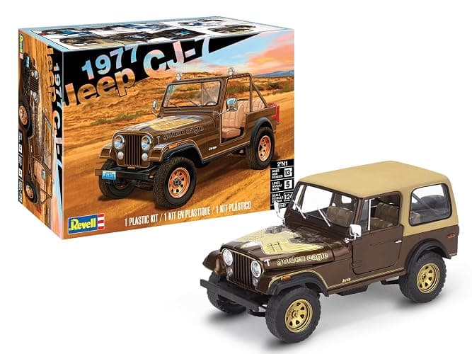 Revell 14547 '77 Jeep CJ-7 2'N1 1:24 Scale 136-Piece Skill Level 5 Model Building Kit - Image 1
