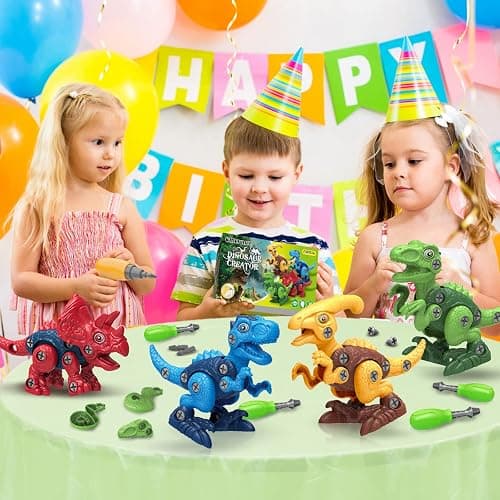 Dinosaur Toys for 3, 4, 5, 6, 7 Year Old Boys, Take Apart Toys with Electric Drill for Kids, STEM Educational Construction Building Toy, Ideal Birthday Christmas Easter Gifts, Incl Tyrannosaurus Rex thumbnail 2