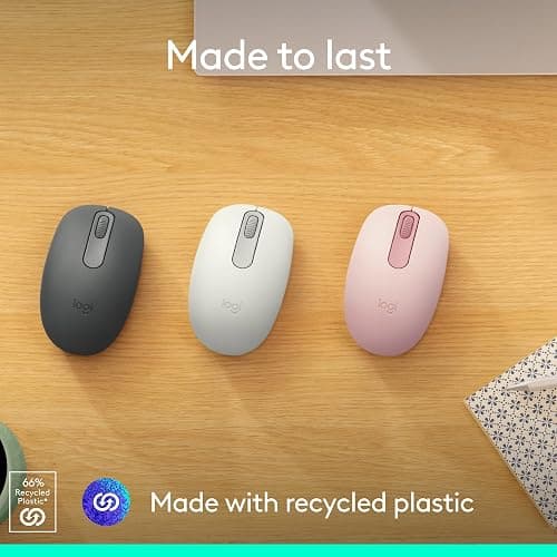 Logitech M196 Bluetooth Wireless Mouse, Compact and Portable Mouse for Laptops, Tablets and More, 12-Month Battery, Smooth Tracking, Compatible with PC and Mac, Windows and macOS - Off White thumbnail 4