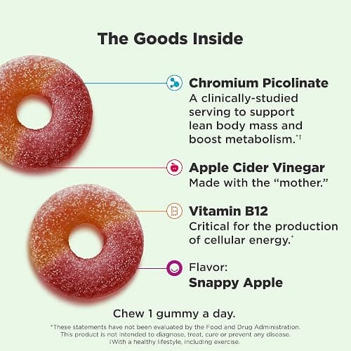 OLLY Metabolism Gummy Rings, Cellular Energy Supplement,* ACV - 30 Count | Active Support, Apple Cider Vinegar + Vitamin B12 & Chromium, Gluten Free, No Synthetic Colors, No Synthetic Flavors thumbnail 2