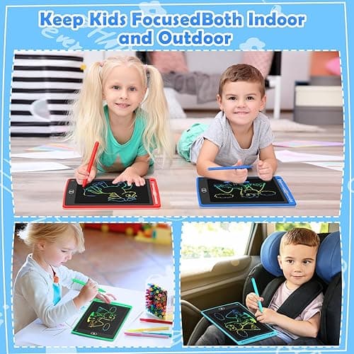 4 Pack LCD Writing Tablet for Kids, 8.5 Inch Colorful Doodle Board Drawing Tablet, Educational Learning Toys Birthday Gifts for Boys Girls Age 3 4 5 6 7 8 thumbnail 7