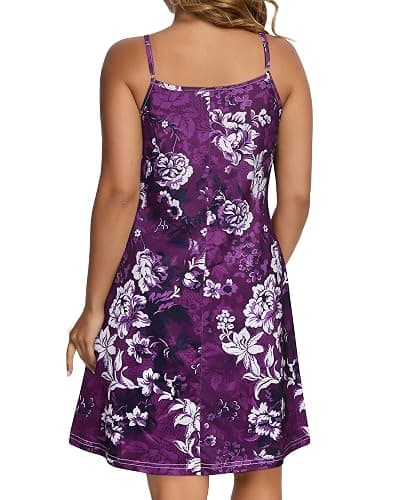 JOELLYUS Womens Spaghetti Strap Dress Summer Dresses Beach Cover Ups Casual Sundresses with Pockets thumbnail 5
