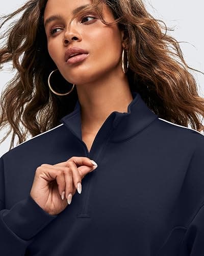 G4Free Smoofit Modal Soft Women's Half-Zip Sweatshirts Pullover Mock Neck Casual Tops with Pockets thumbnail 4