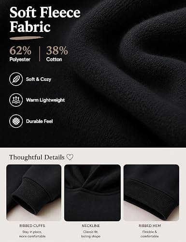 Lauweion Women Solid Basic Fleece Letter Loose Hoodie Sweatshirt Long Sleeve Kangaroo Pocket Drop Shoulder Pullovers Top thumbnail 4