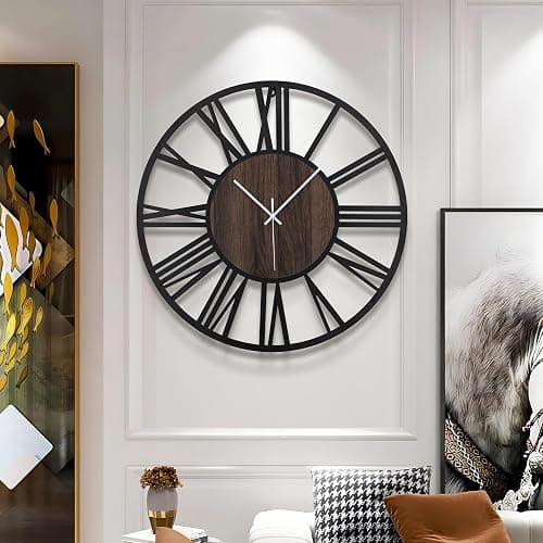 Mee 2ou Large Wall Clock for Living Room Decor, 16 Inch Non Ticking Silent, Battery Operated Modern Vintage Oversized Wall Clock for Bedroom Kitchen thumbnail 3