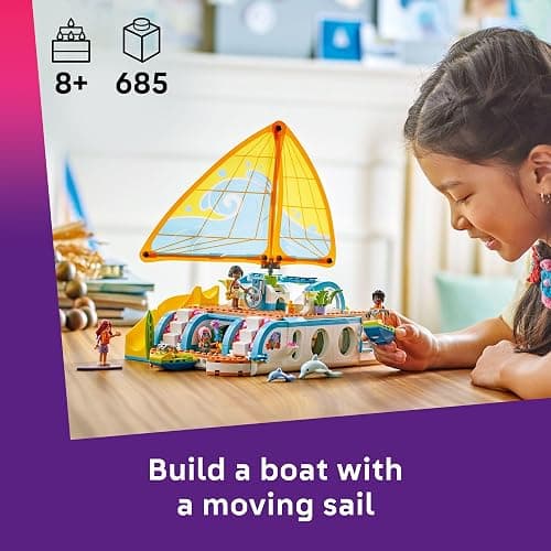 LEGO Friends Travel Boat Adventure Pretend Play Building Toy - Toy Boat Playset with Playful Dolphin Figurines and 4 Minidolls - Birthday Gift Idea for Girls and Boys, Ages 8 and Up - 42664 thumbnail 2