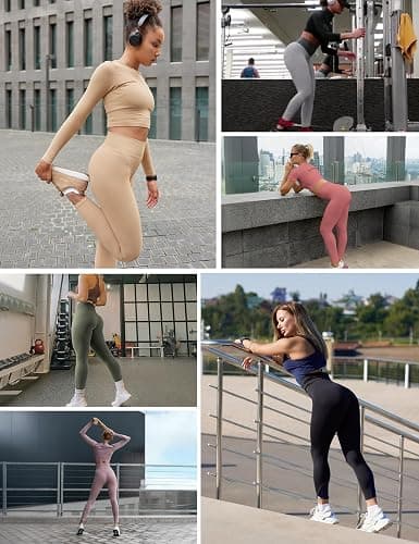 Heathyoga Scrunch Butt Lifting Leggings with Pockets for Women Tummy Control Compression Leggings No Front Seam Yoga Pants thumbnail 6