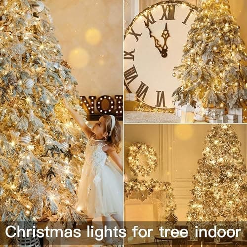 suddus Christmas Lights Outdoor, 66 ft 200 LED Plug in Warm White Fairy String Lights with Remote, Twinkle Lights for Bedroom, Indoor, Tree, Dorm, Wedding, Outside, Backyard Decorations thumbnail 2