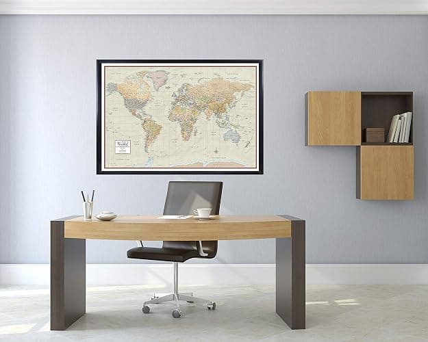 Swiftmaps World Contemporary Premier Wall Map Poster Mural 24h x 36w - LAMINATED thumbnail 2