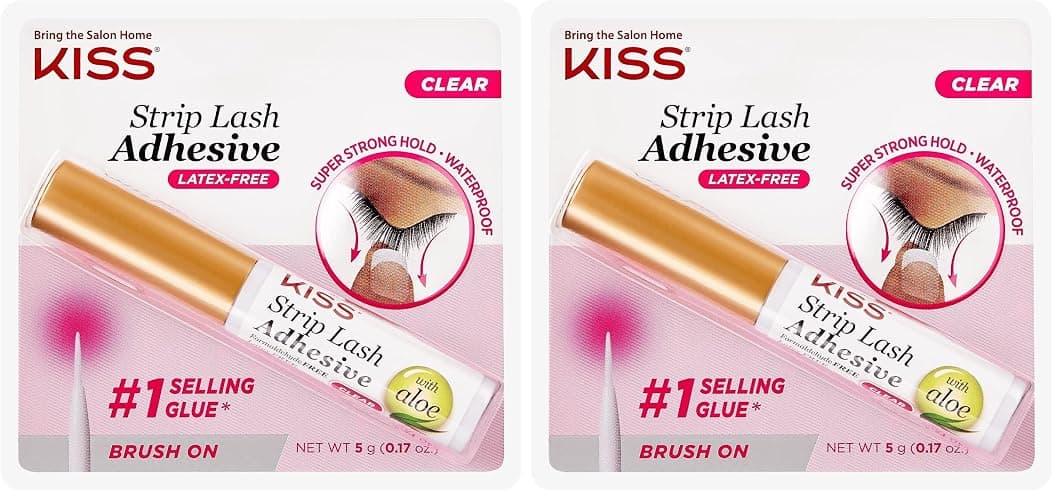 KISS Strip Eyelash Adhesive, Clear 0.176 Oz KPLGL01 (Pack of 2) - Image 1