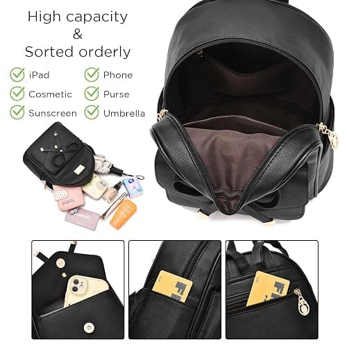I IHAYNER Girls Bowknot Cute Leather Backpack Mini Backpack Purse for Women thumbnail 5