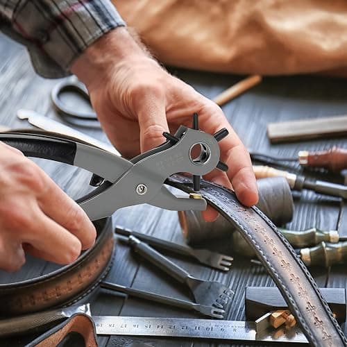 UNCO- Leather Hole Punch Tool, Multi Hole Sizes for Belts and Leather thumbnail 9