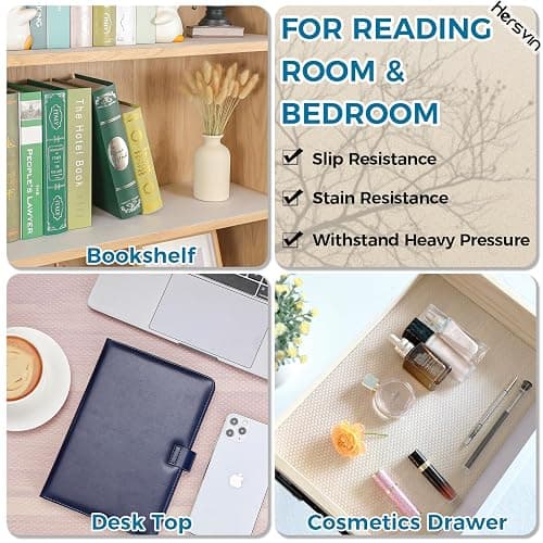 Hersvin Kitchen Drawer Liners 44.5cmx500cm Cupboard Liners, Cabinet Shelf Mats Non Slip Non-Adhesive Oil-Proof Waterproof EVA Plastic Protector Refrigerator Shelves Protective Lining (Clear Dot) thumbnail 8